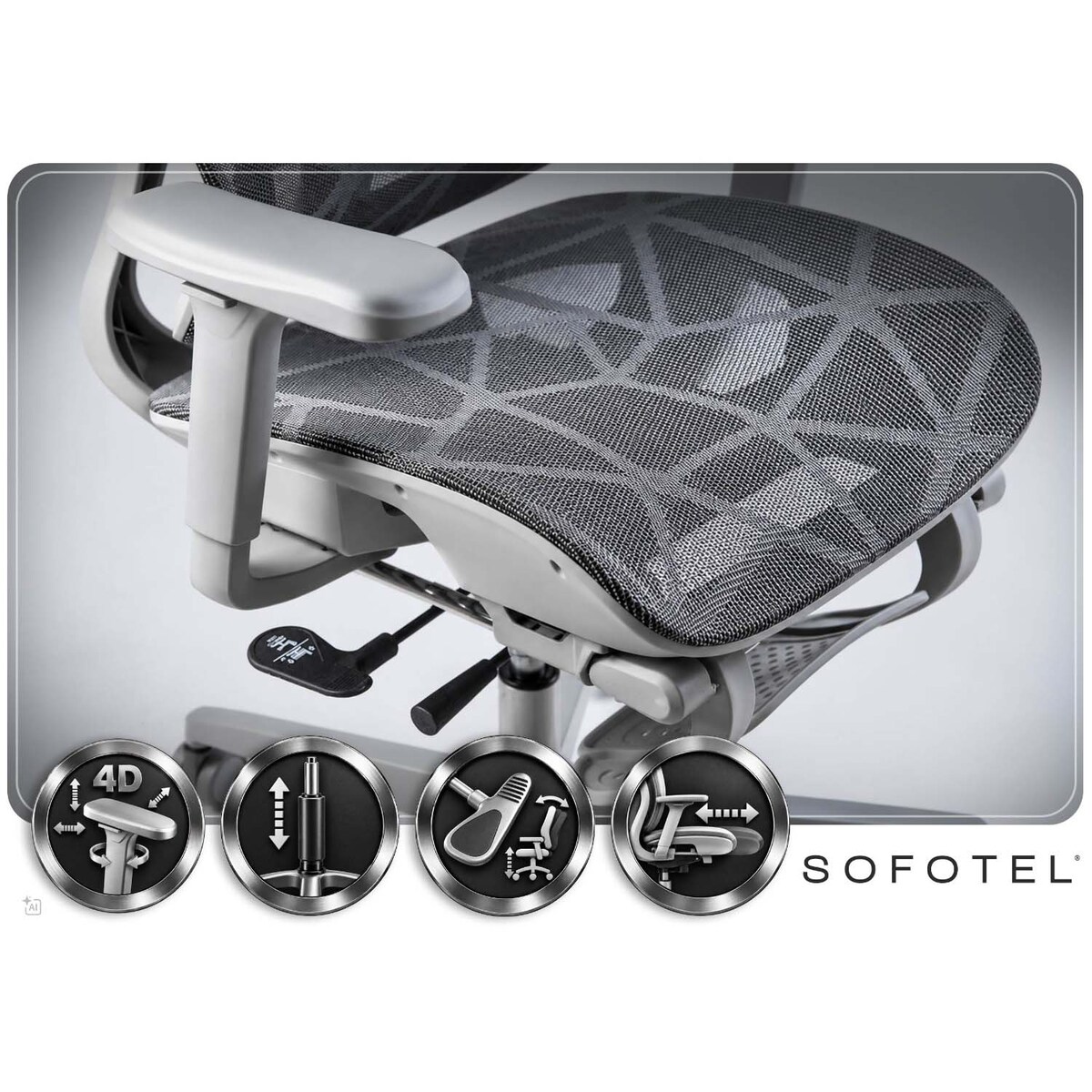 Fotel biurowy obrotowy ergonomiczny regulowane z podnóżkiem Avion 243200