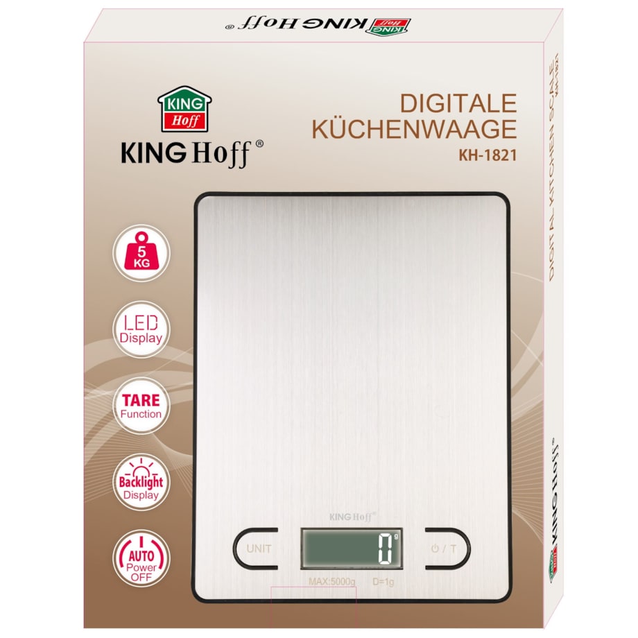 Elektroniczna waga kuchenna 1g 5kg KINGHOFF