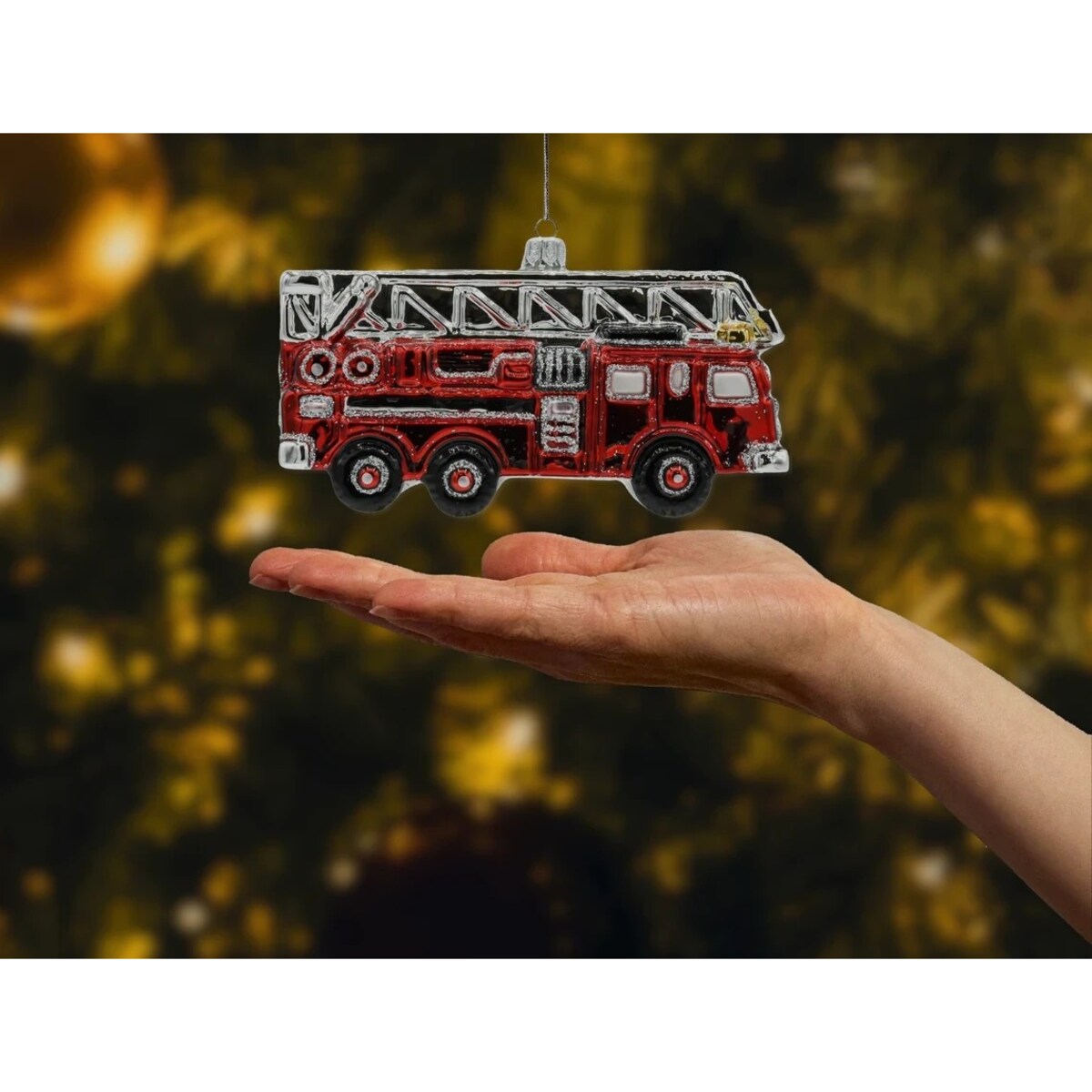 Bombka choinkowa: Wielki wóz strażacki z drabiną