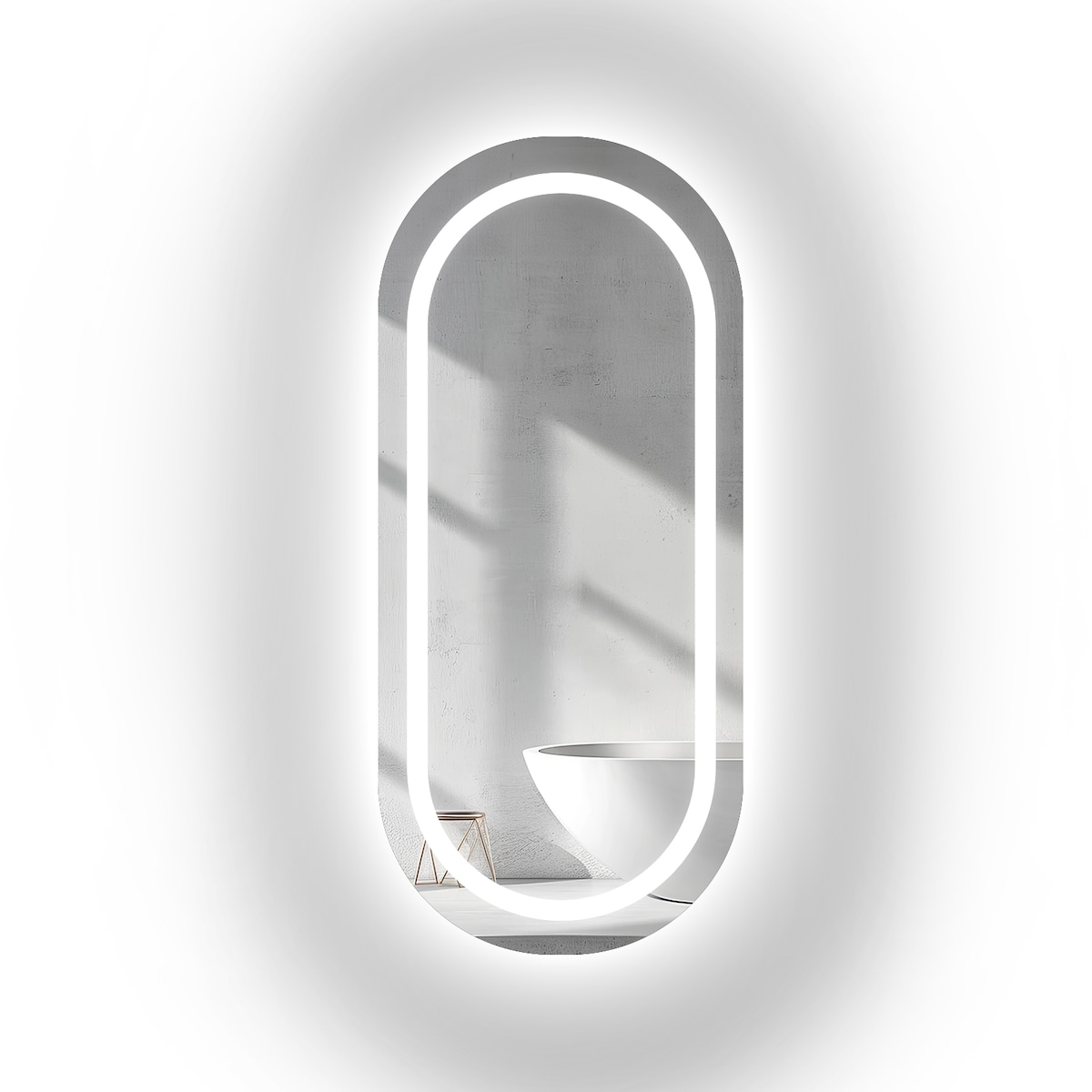 Lustro owalne piaskowane z podświetleniem - HOLI LED