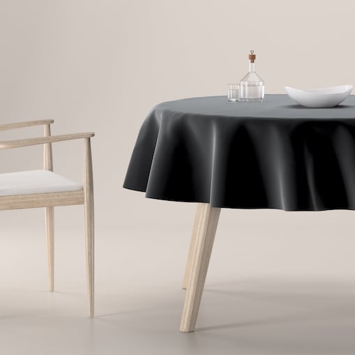Obrus okrągły 130 x 130 cm głęboka czerń