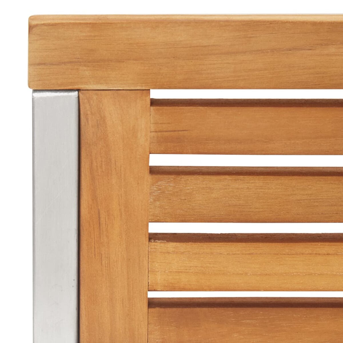 vidaXL Krzesła ogrodowe, 2 szt., lite drewno tekowe i stal nierdzewna