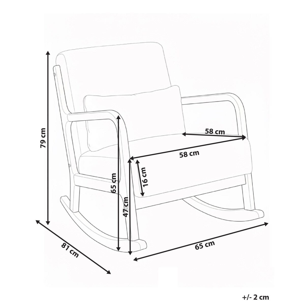 Fotel bujany SORSELE Sztruks Biały