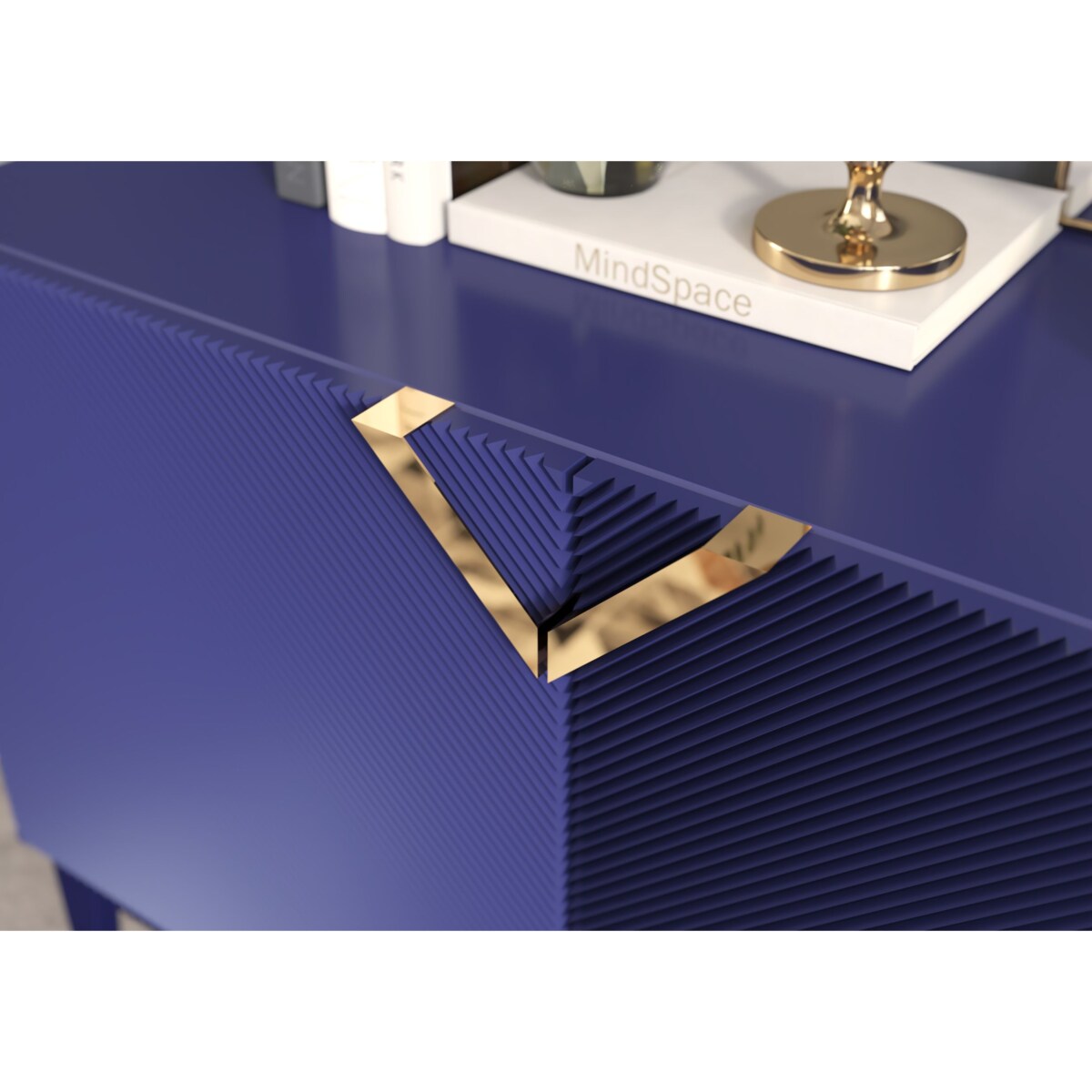 Drewniana komoda Visby DEMI LONG 2D / kolor granat szlachetny / szer. 100,5 cm