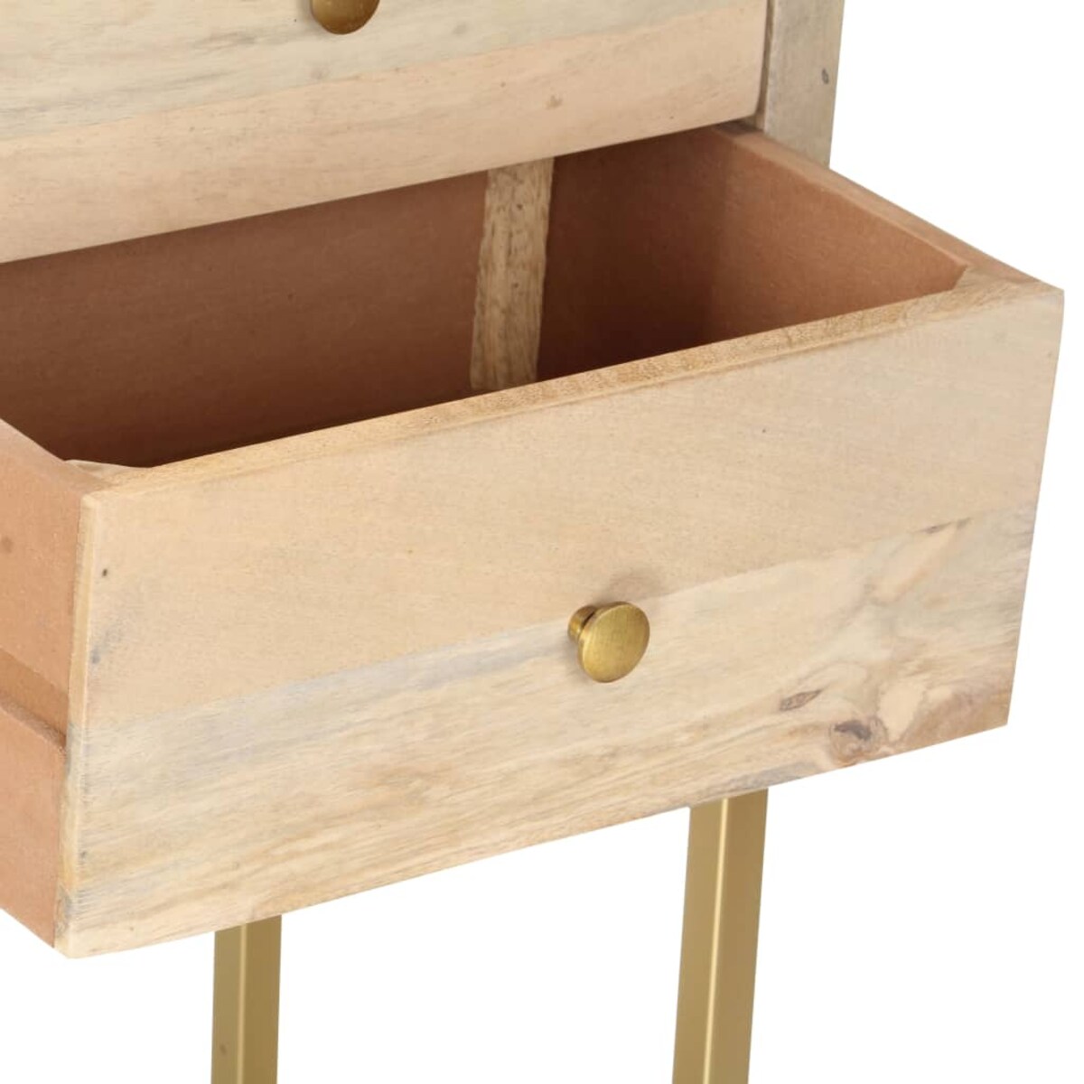 vidaXL Szafka, złota, 120x30x75 cm, lite drewno mango