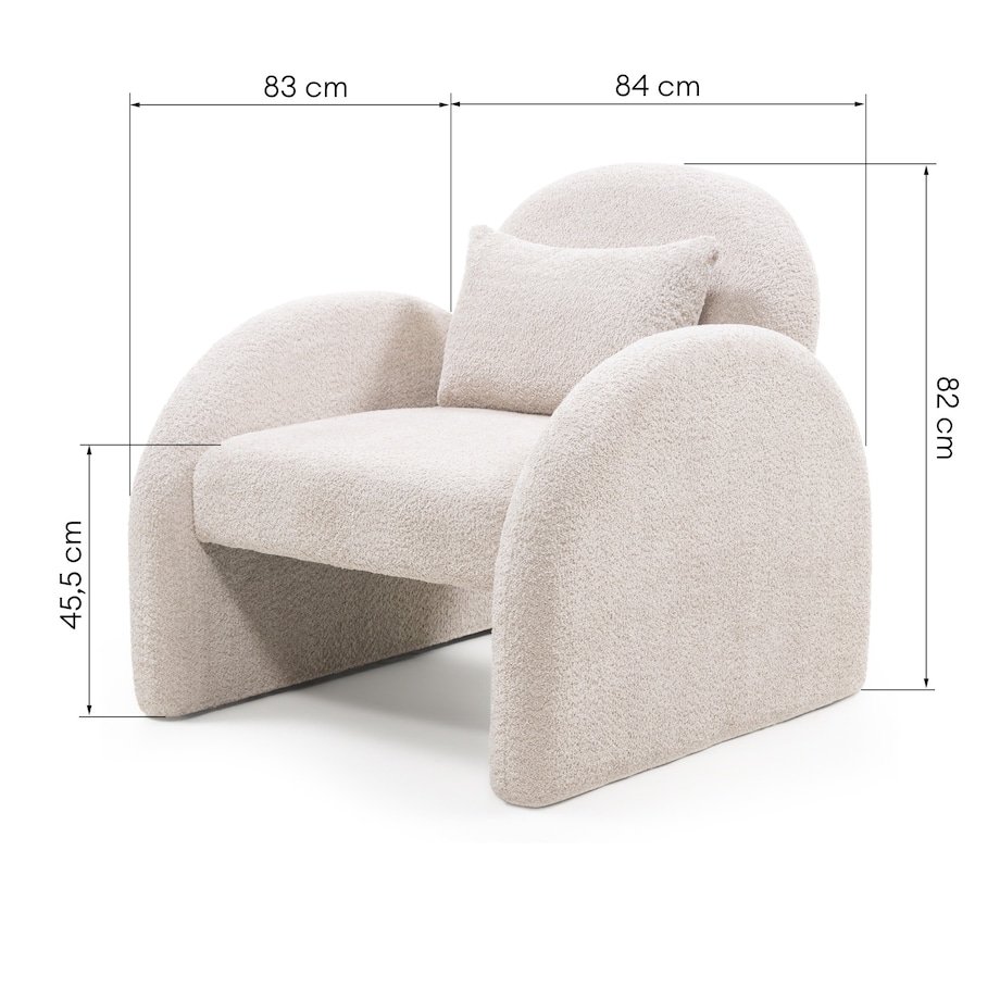 Fotel wypoczynkowy jasnobeżowy Imena