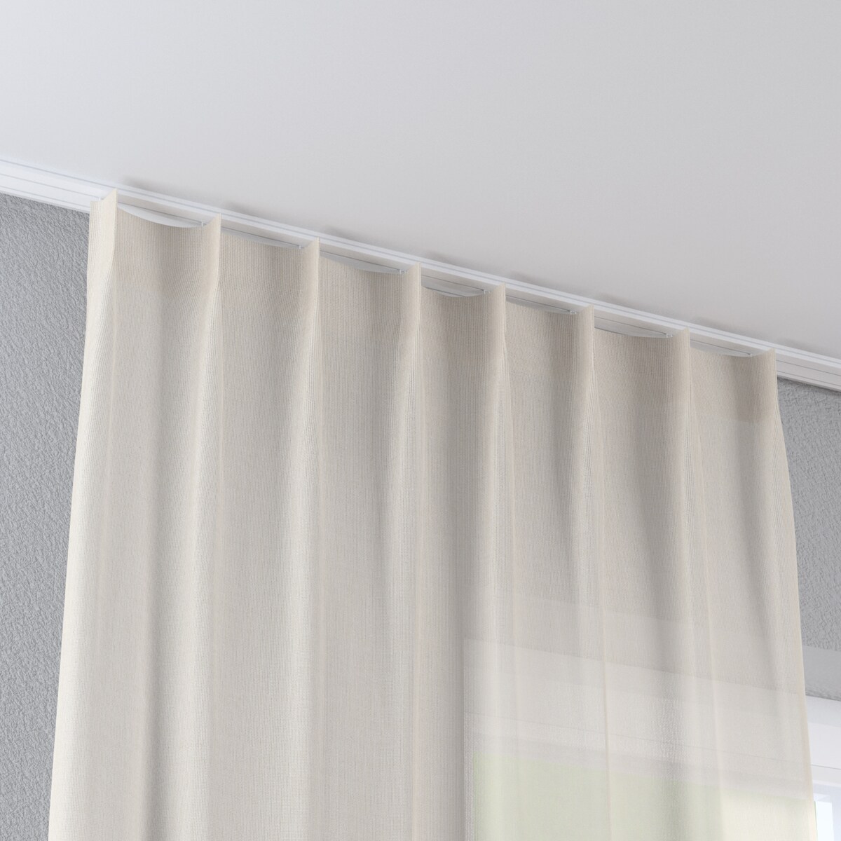 Zasłona na haczykach flex pojedynczych 130x260 kremowy