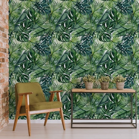 Tapeta Liście TROPIKALNE Malowane Akwarelą