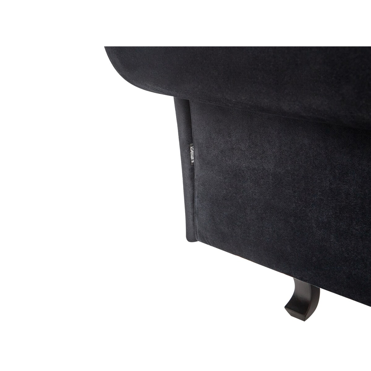 Szezlong welurowy lewostronny czarny LATTES II