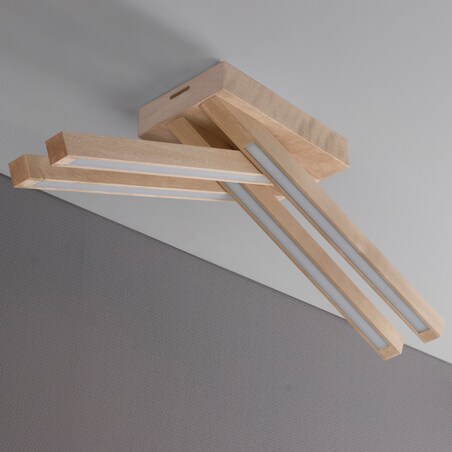 Drewniana Lampa Sufitowa BRITOP Lighting 4xLED 18W Naturalna Brzoza FSC, Polski Producent, 1 szt.