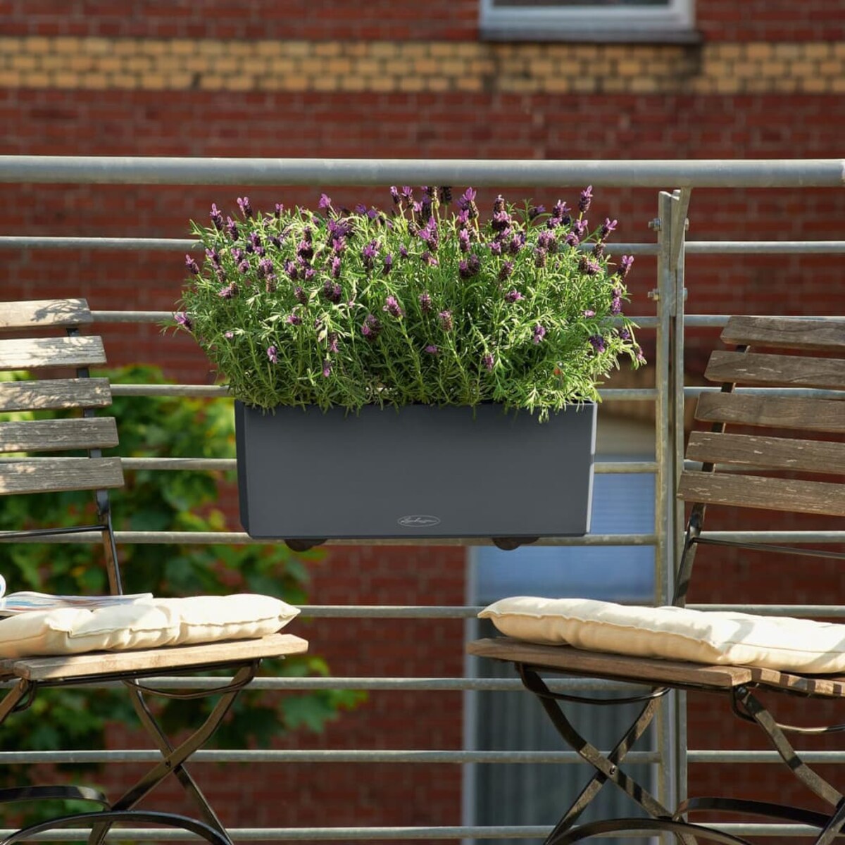 LECHUZA Donica Balconera Color 50 ALL-IN-ONE, szara, 15673