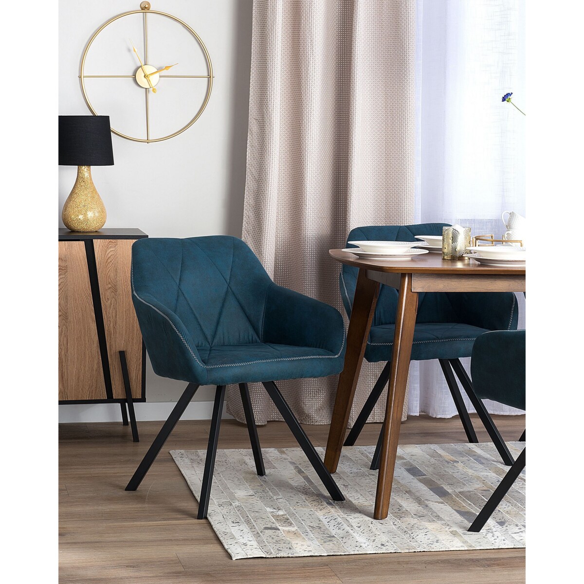 Zestaw 2 krzeseł niebieski MONEE