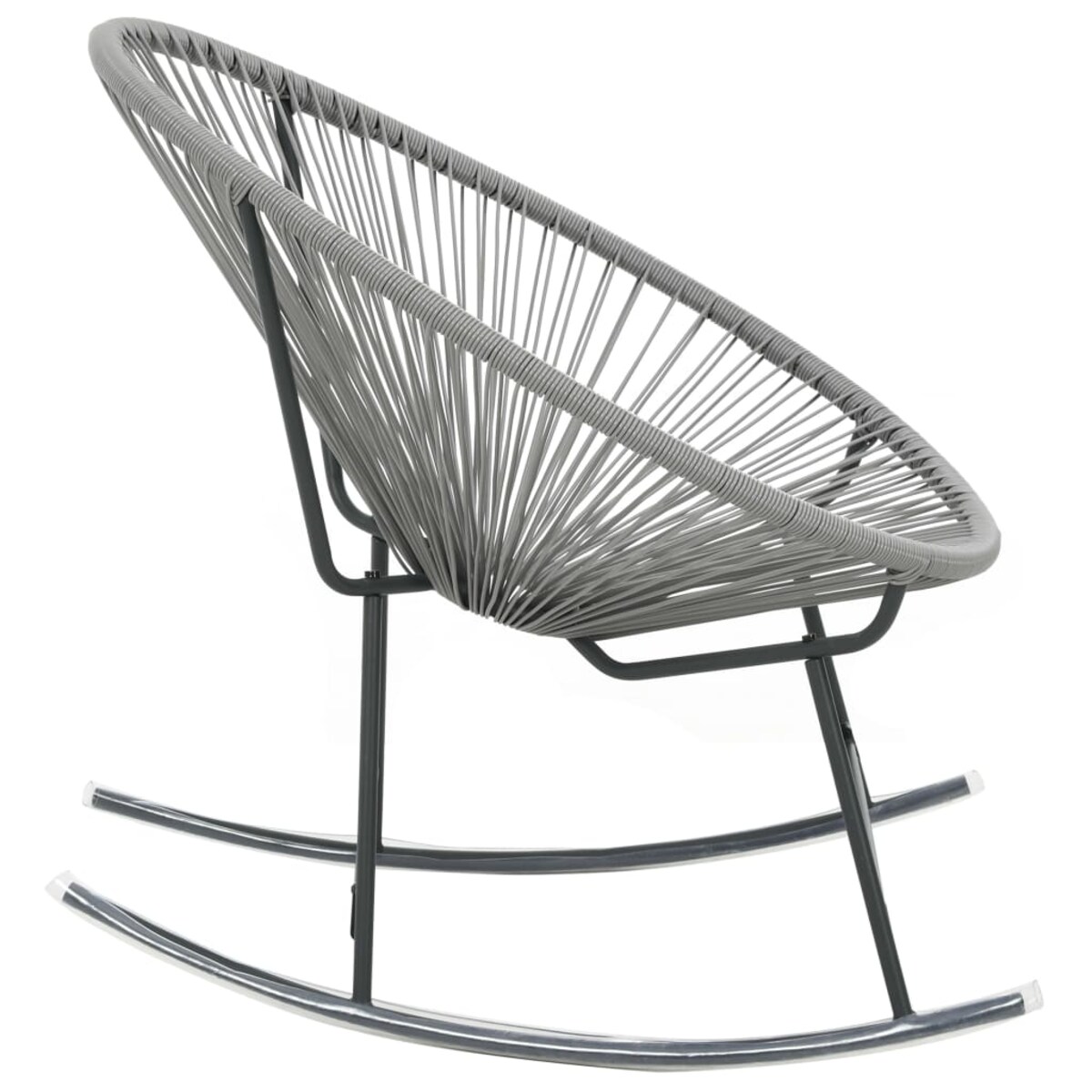 vidaXL Bujane krzesło ogrodowe, szare, rattan PE