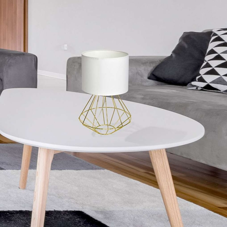 Biurkowa LAMPA stojąca LUPO MLP6268 Milagro druciana LAMPKA stołowa klatka metalowa złota