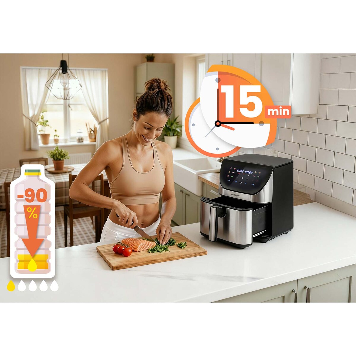 Frytkownica beztłuszczowa air fryer frytownica 8l Berdsen BD-659 1700W