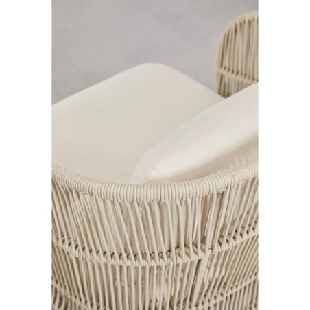 Fotel ogrodowy z drewna akacjowego i plecionego sznurka Capri