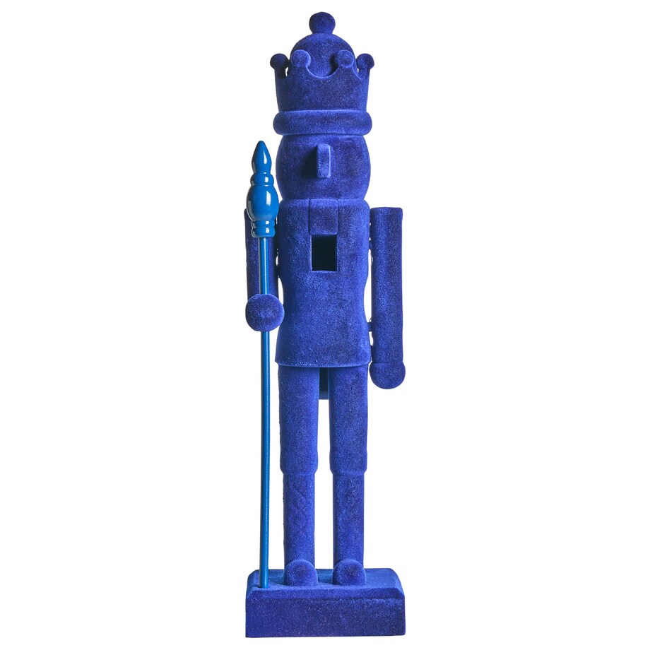 Zestaw 2 figurek dekoracyjnych FLATEY Dziadek do orzechów 40 cm Niebieski