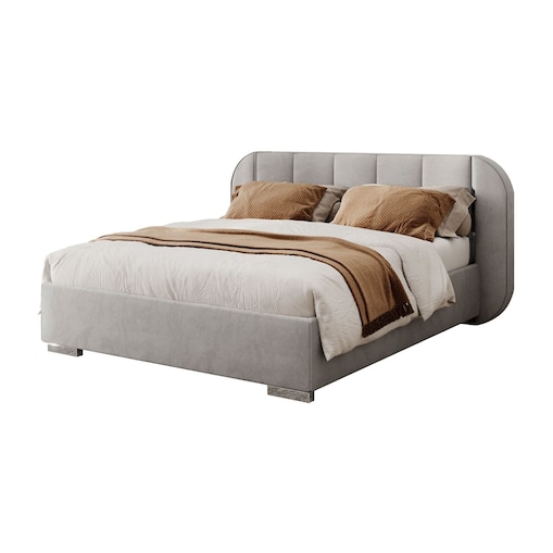 Łóżko tapicerowane AMARA SILVER, pojemnik, stelaż 32, 160x200, Royal Velvet 87251