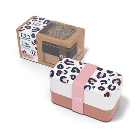 Lunchbox Bento Original Graphic pink Leopard Monbento