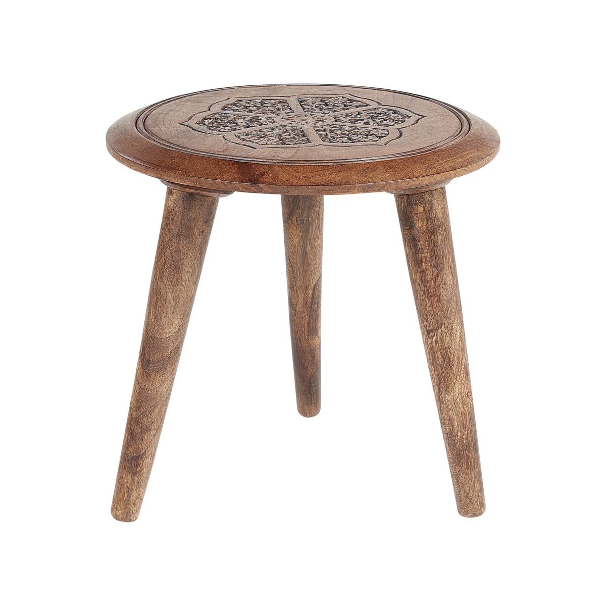 Zestaw 2 stolików pomocniczych z drewna mango ciemny TURUA