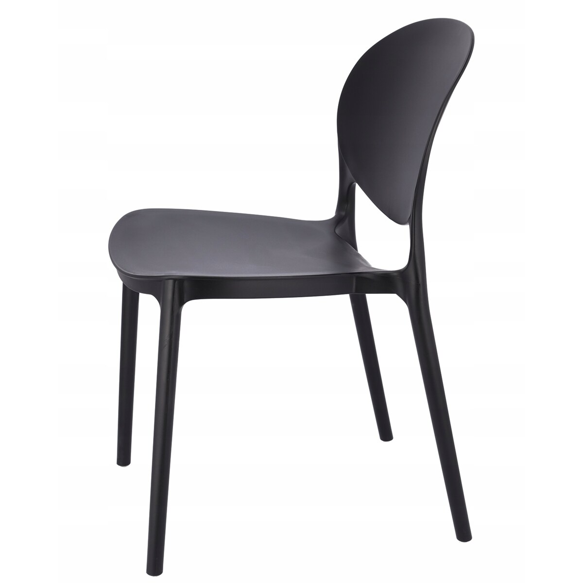 Krzesło ogrodowe plastikowe JUSTIN czarne