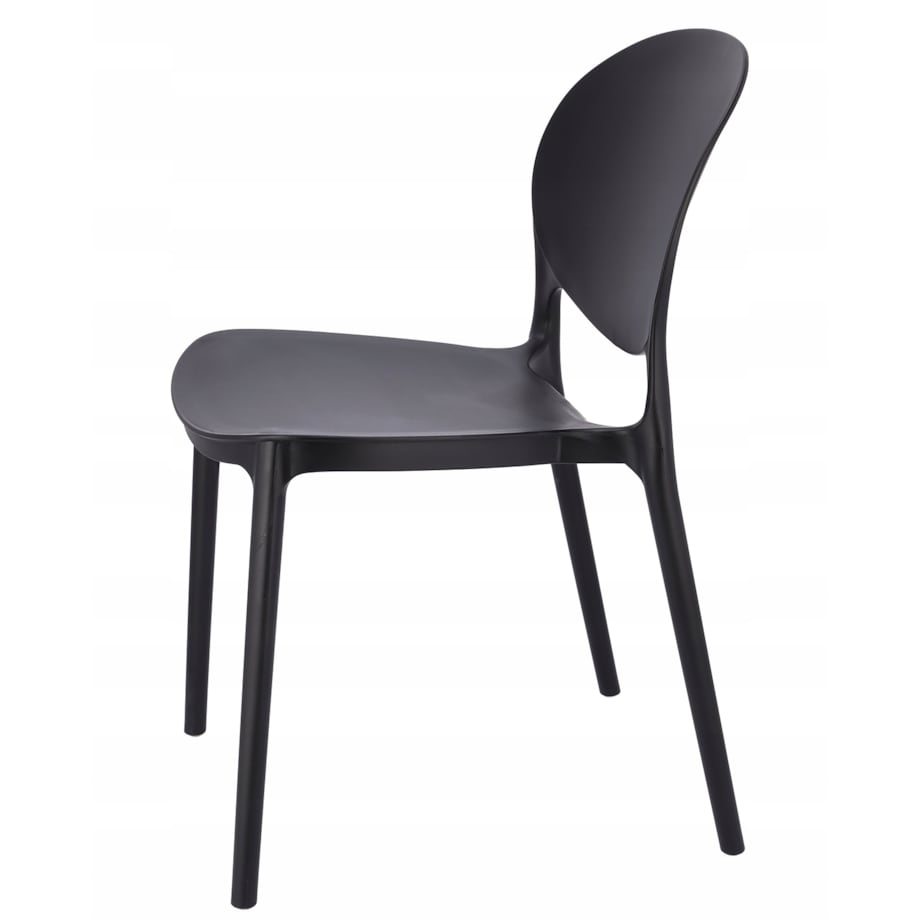 Krzesło ogrodowe plastikowe JUSTIN czarne