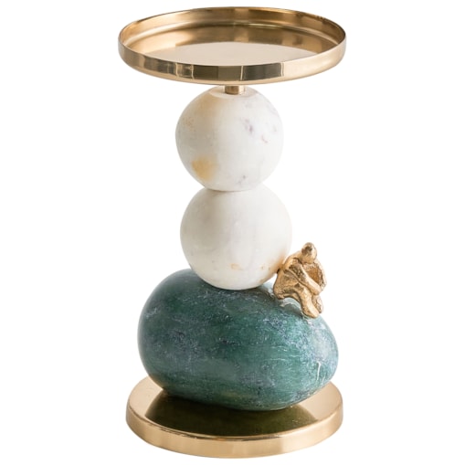 Świecznik KRIVODOL Marmur 20 cm Kolorowy