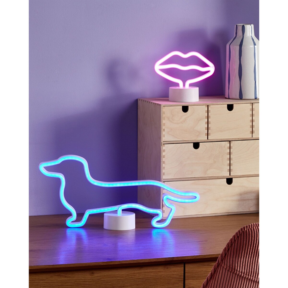 Neon LED pies niebieski FRANCIS