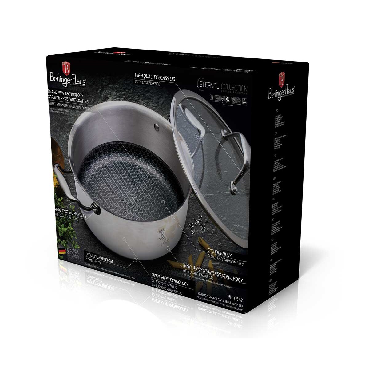 Garnek stalowy 18/10 6.1L 28cm BERLINGER HAUS Eternal Collection