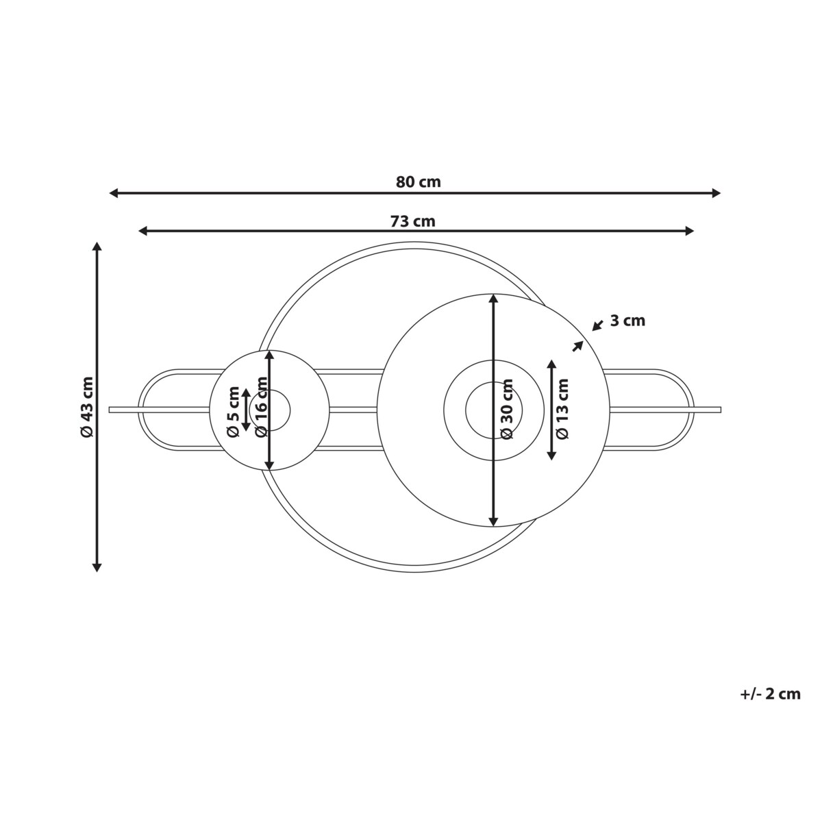 Dekoracja ścienna AMARANTE Kolorowy 43 cm