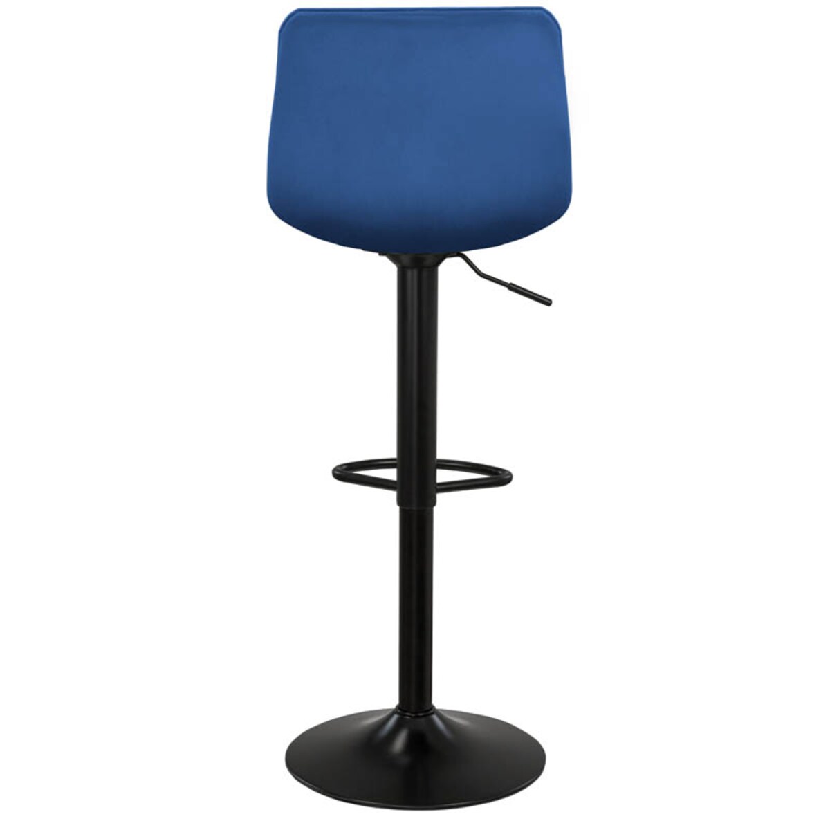 Hoker regulowany krzesło barowe tapicerowane welurowe granatowe