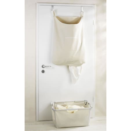 Worek bawełniany na ubrania do prania, torba KANGUR do zawieszenia na drzwiach - 65 l, WENKO