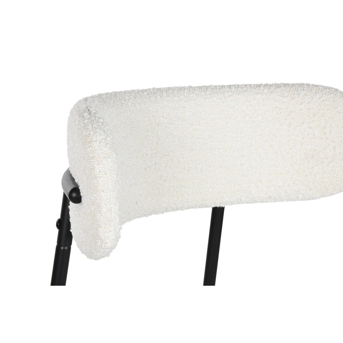 Krzesło barowe na czarnej podstawie bouclé 97 cm