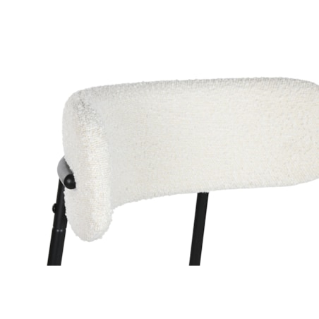 Krzesło barowe na czarnej podstawie bouclé 97 cm