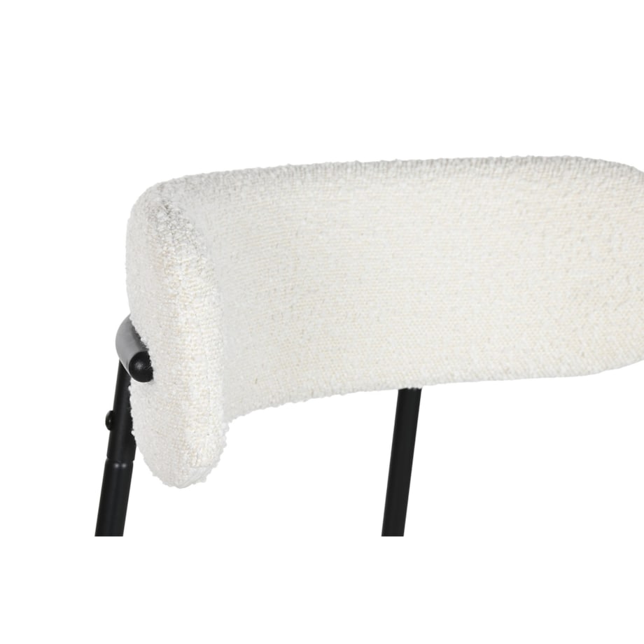 Krzesło barowe na czarnej podstawie bouclé 97 cm