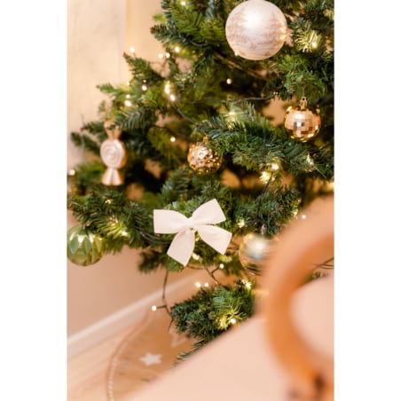 Kokardy świąteczne na choinkę, materiałowe, 3 sztuki, 10 x 9 cm