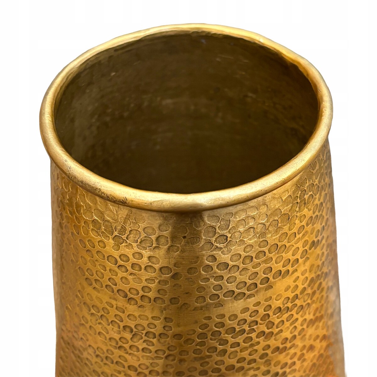 WYSOKI WAZON PODŁOGOWY 48cm ZŁOTY METALOWY LOFT gałęzie kwiaty stare złoto