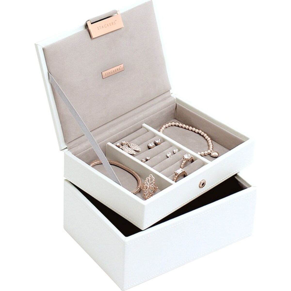 Szkatułka na biżuterię Stackers podwójna mini edycja Rose Gold