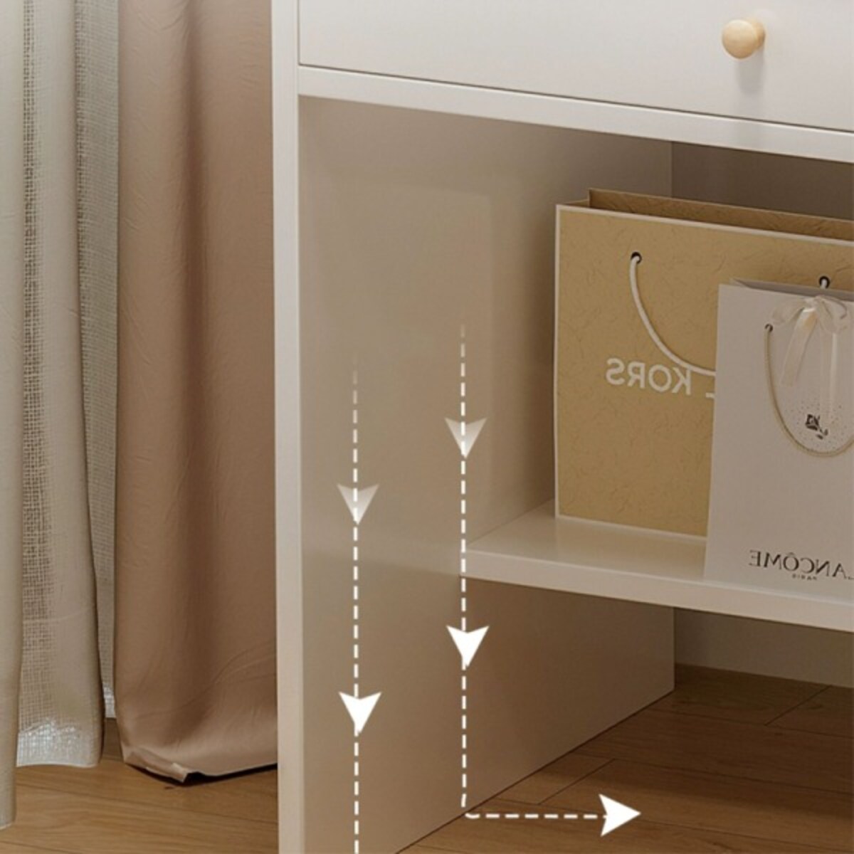 Toaletka z lustrem z szufladami biała makijażu glamour skandynawski 100 cm