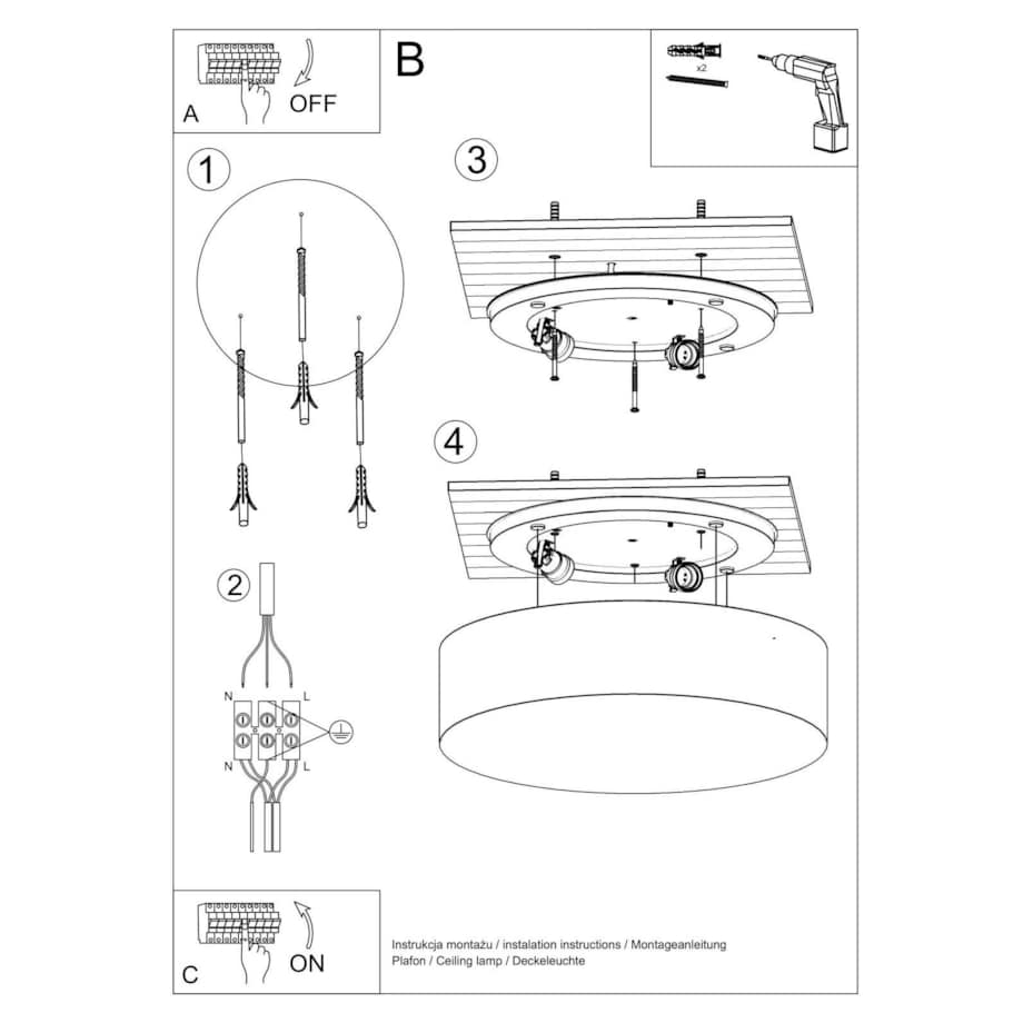 Plafon ARENA 25 biały