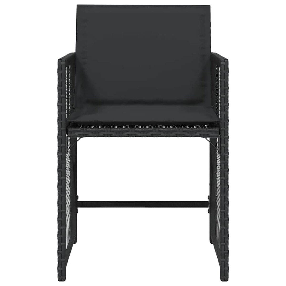 vidaXL Krzesła ogrodowe z poduszkami, 4 szt., czarne, polirattan