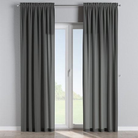 Zasłona na kanale z grzywką 1 szt. 130x245 szary