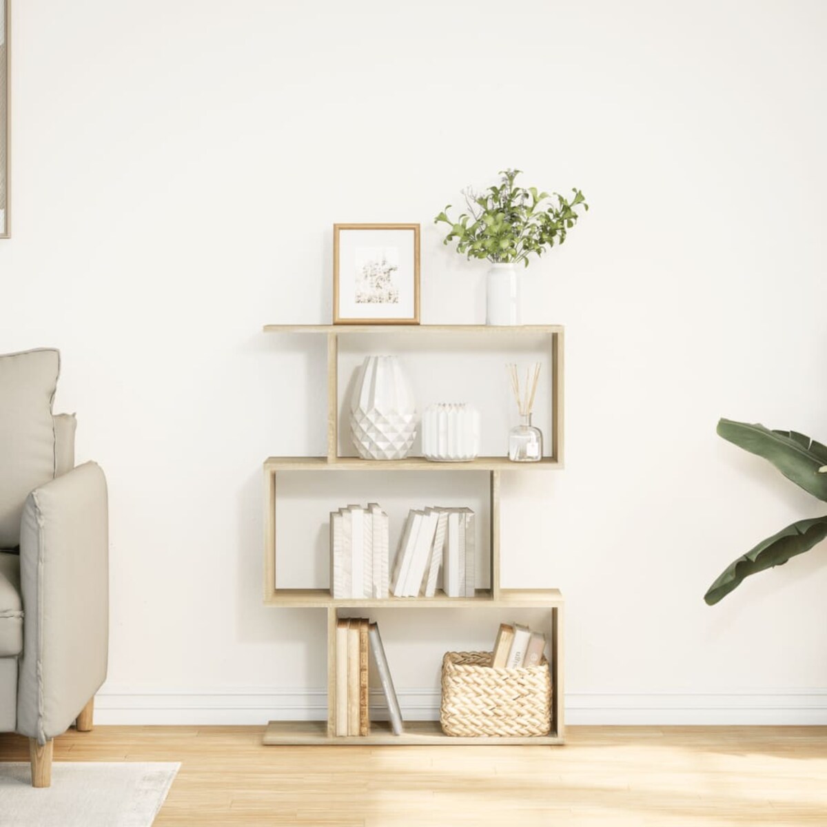 vidaXL Regał przegroda, 3 poziomy, dąb sonoma, 70x24x97 cm