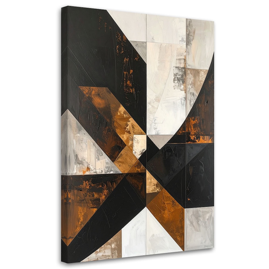 Obraz do salonu sypialni biura loftu, Geometryczna abstrakcja tekstura brązowy