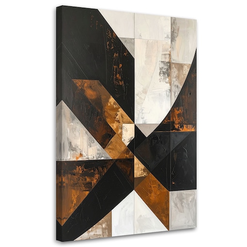 Obraz do salonu sypialni biura loftu, Geometryczna abstrakcja tekstura brązowy