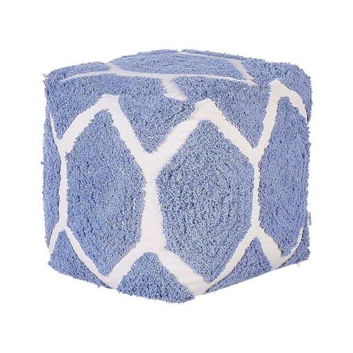 Puf 40 x 40 cm beżowo-niebieski ROJHAN