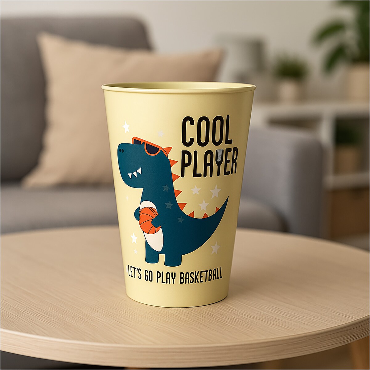 Kubek Dla Dziecka Dziecięcy 250 Ml Plastikowy Dino Beżowy