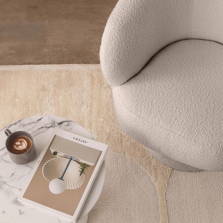 Fotel obrotowy beżowy bouclé Nalf