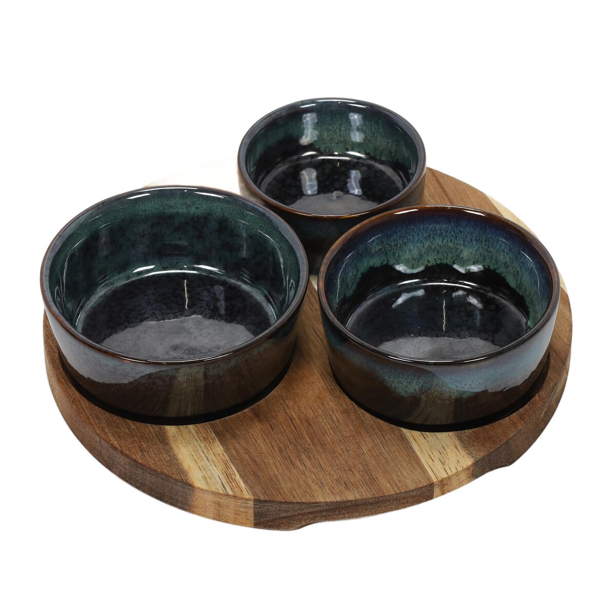 Taca na przekąski z miseczkami z kamionki, Ø 20 cm