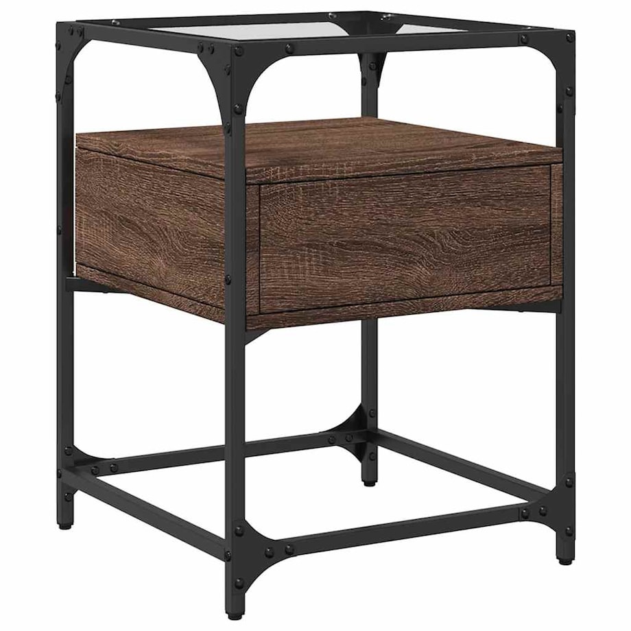 vidaXL Szafka nocna, brązowy dąb, 40x40x55 cm